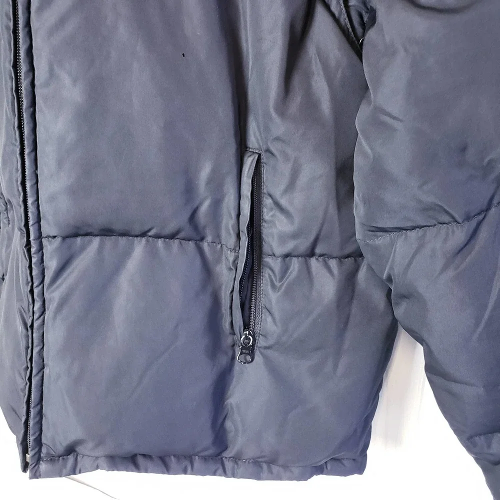 J. Crew Outwear Sz L White Duck Down & Feather Coat Vest Removable Sleeves Black